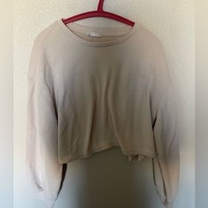 Luca + Grae cropped sweater, almost velvet material, soft